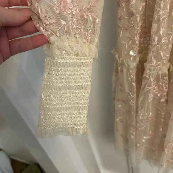 Needle & Thread Whitehorn Mini Dress Size 2 Beaded And Embroidered Floral - Picture 6 of 9